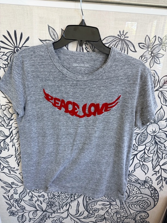 Zadig & Voltaire Tops - Zadig & Voltaire Light Gray Branded Care Label Tee